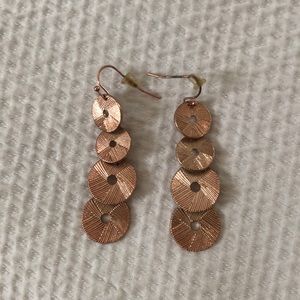 Copper, dangle earrings
